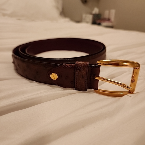 Ostrich belt Fontanelli.  Made in Italy like new - Picture 1 of 7